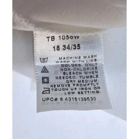 Vintage Mens Puritan White Long Sleeve Shirt Button Up Wrinkle Free Size XXL-2XL - Picture 10 of 10